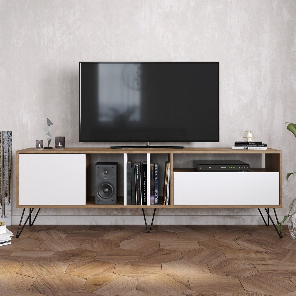 TV-taso Kalune Design Mistico 180 cm, ruskea/valkoinen hinta ja tiedot | TV-tasot | hobbyhall.fi
