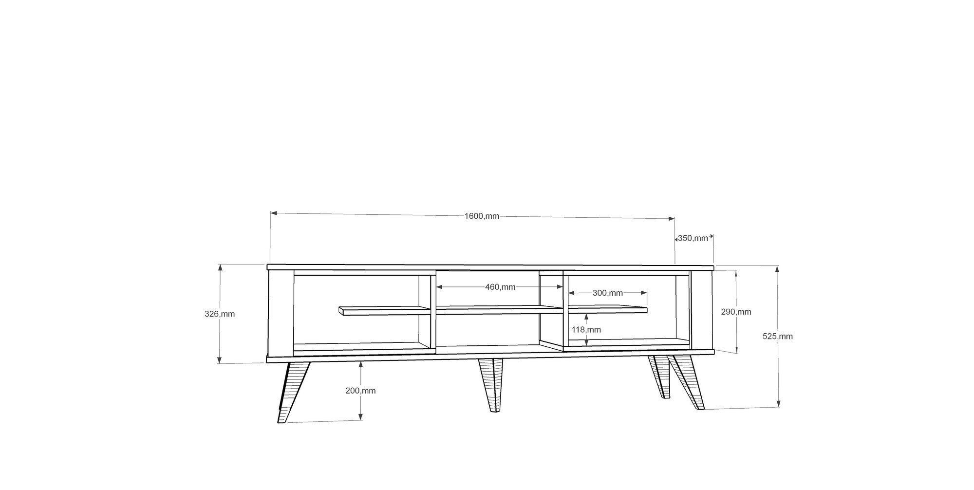 TV-taso Kalune Design Ionis, tammi/valkoinen hinta ja tiedot | TV-tasot | hobbyhall.fi