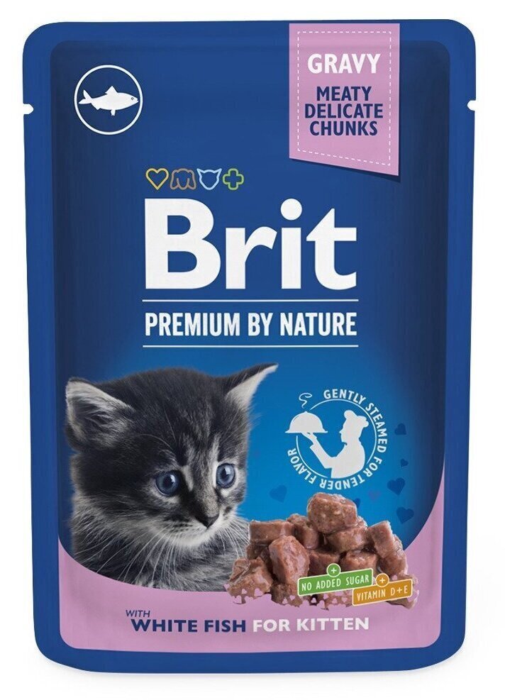 Brit Premium Pouch pennuille, valkoinen kala, 24x100 g hinta ja tiedot | Kissanruoka | hobbyhall.fi