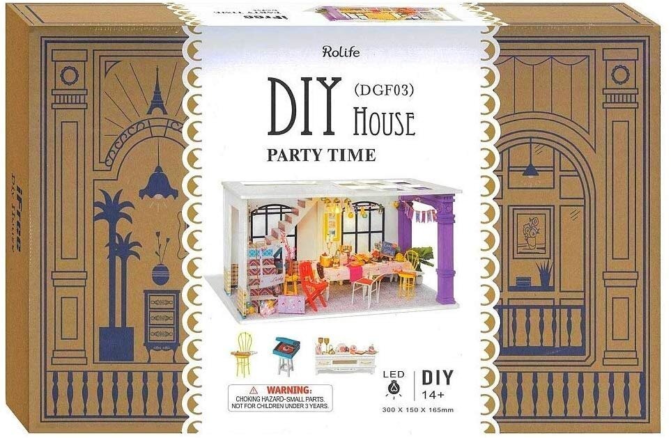 Robotime Party Time Tee se itse nukkekoti hinta ja tiedot | LEGOT ja rakennuslelut | hobbyhall.fi