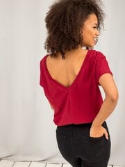 Burgundinpunainen T-paita kauluksella hinta ja tiedot | Naisten paidat | hobbyhall.fi