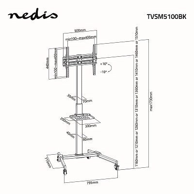 Nedis SM5100BK 32-55” hinta ja tiedot | TV-seinätelineet | hobbyhall.fi