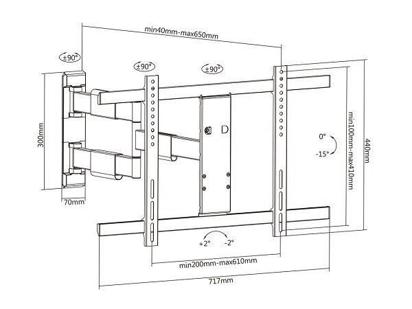 Multibrackets MB-0150 65" hinta ja tiedot | TV-seinätelineet | hobbyhall.fi