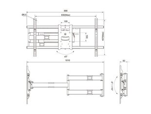 Multibrackets MB-6874 42-75" hinta ja tiedot | TV-seinätelineet | hobbyhall.fi