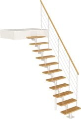 Modulaarinen portaikko BOSTON DOLLE, Valkoinen / Pyökki. Korkeus 247-325 cm. hinta ja tiedot | Portaat | hobbyhall.fi