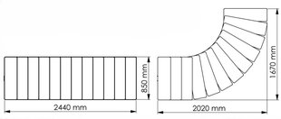 Modulaarinen portaikko Comfort Top Minka.Harmaa / Pyökki. Korkeus 312 cm. hinta ja tiedot | Portaat | hobbyhall.fi