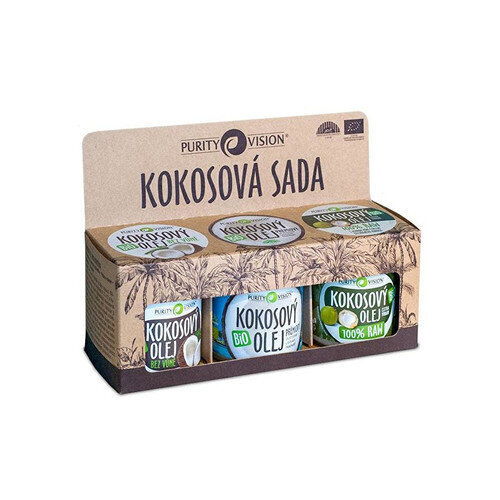 Purity Vision Coconut Kit (raaka kookosöljy, neitsytkookosöljy, hajuton kookosöljy) hinta ja tiedot | Eteeriset ja kosmeettiset öljyt | hobbyhall.fi