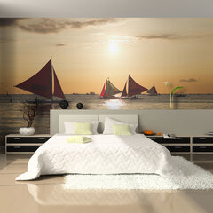 Valokuvatapetti - sailing boats - sunset 400x309 cm hinta ja tiedot | Valokuvatapetit | hobbyhall.fi