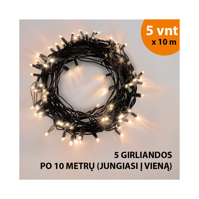 Lauko ir vidaus girlianda (LED lemputės) 50 m PROLED juoda hinta ja tiedot | Jouluvalot | hobbyhall.fi