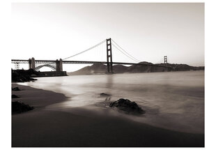 Valokuvatapetti - San Francisco: Golden Gate Bridge mustavalkoisena 200x154 cm hinta ja tiedot | Valokuvatapetit | hobbyhall.fi