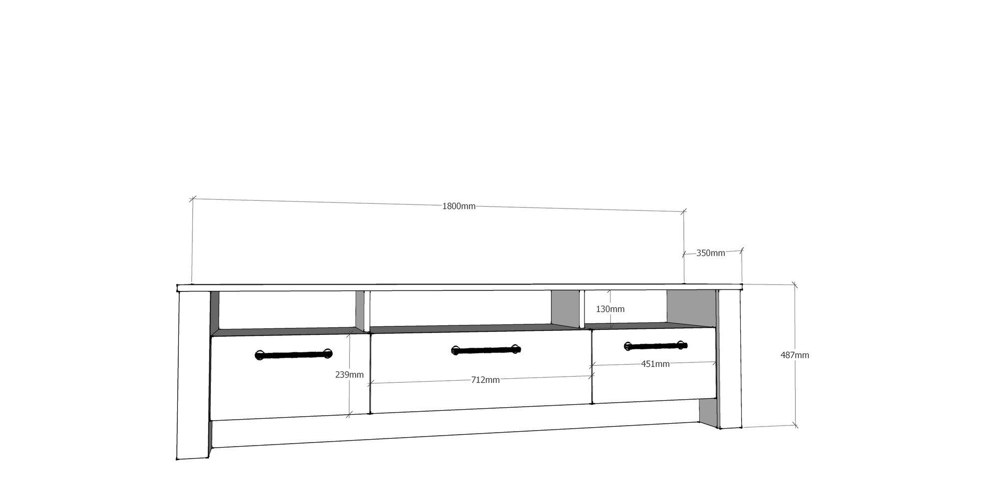 TV-taso Kalune Design Manhattan 180 cm, tammi/harmaa hinta ja tiedot | TV-tasot | hobbyhall.fi