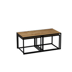 3 sohvapöydän setti Kalune Design Gigante, ruskea/musta hinta ja tiedot | Sohvapöydät | hobbyhall.fi