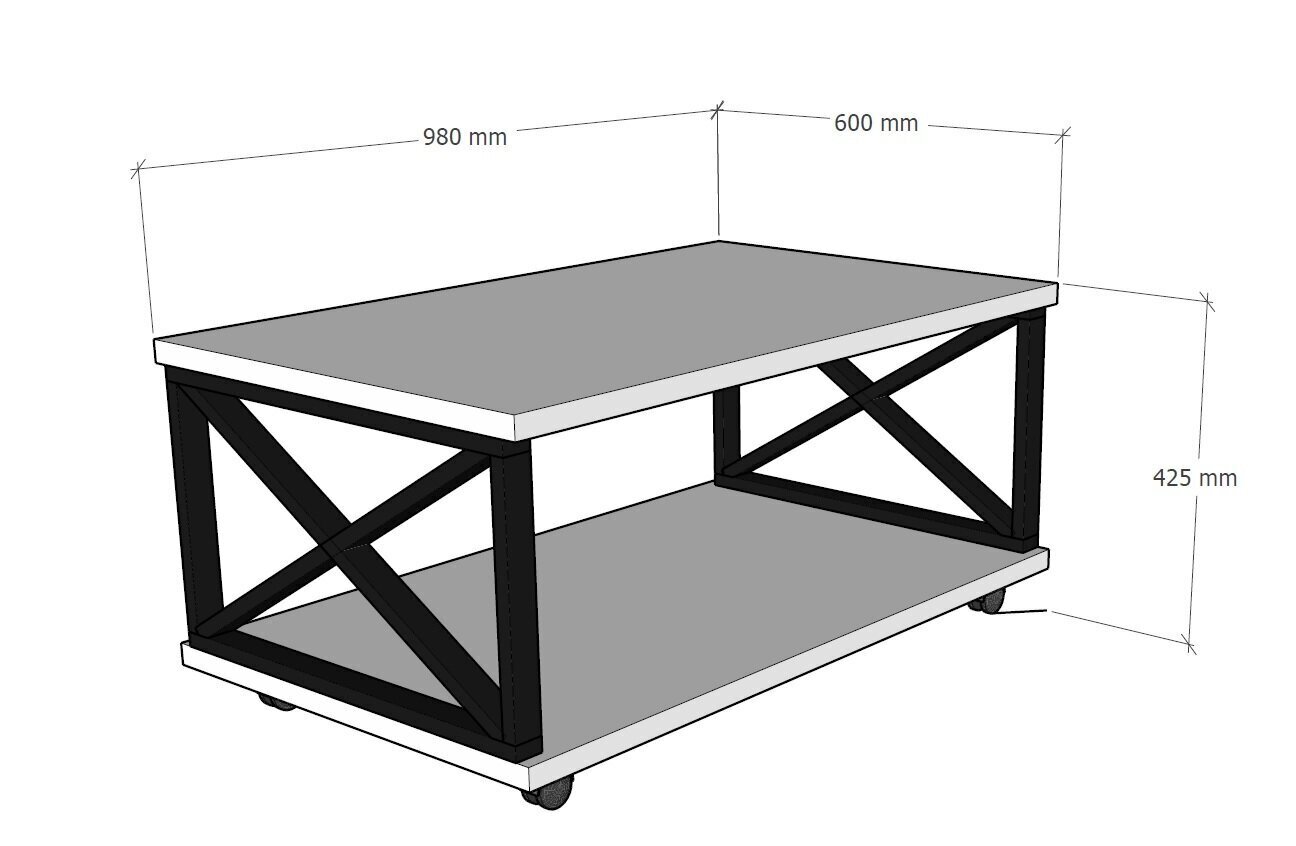 Sohvapöytä Kalune Design Yuso, tummanruskea/musta hinta ja tiedot | Sohvapöydät | hobbyhall.fi