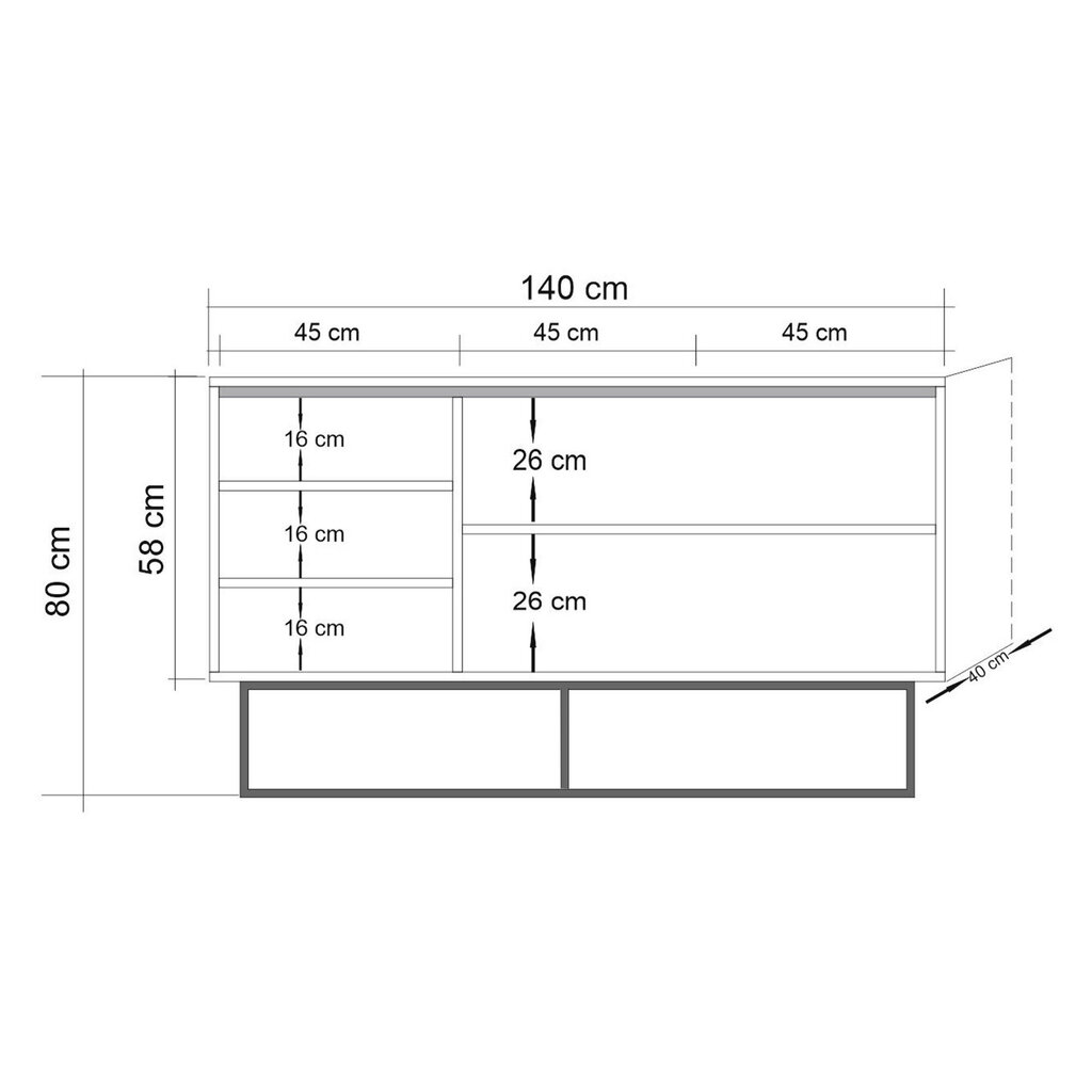 Senkki Kalune Design Quantum Mare, ruskea/musta hinta ja tiedot | Lipastot | hobbyhall.fi