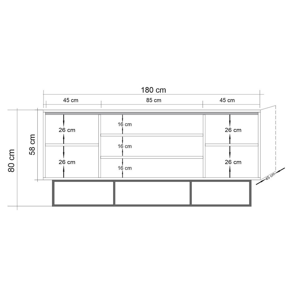 Senkki Kalune Design Quantum Verda, ruskea/musta hinta ja tiedot | Lipastot | hobbyhall.fi