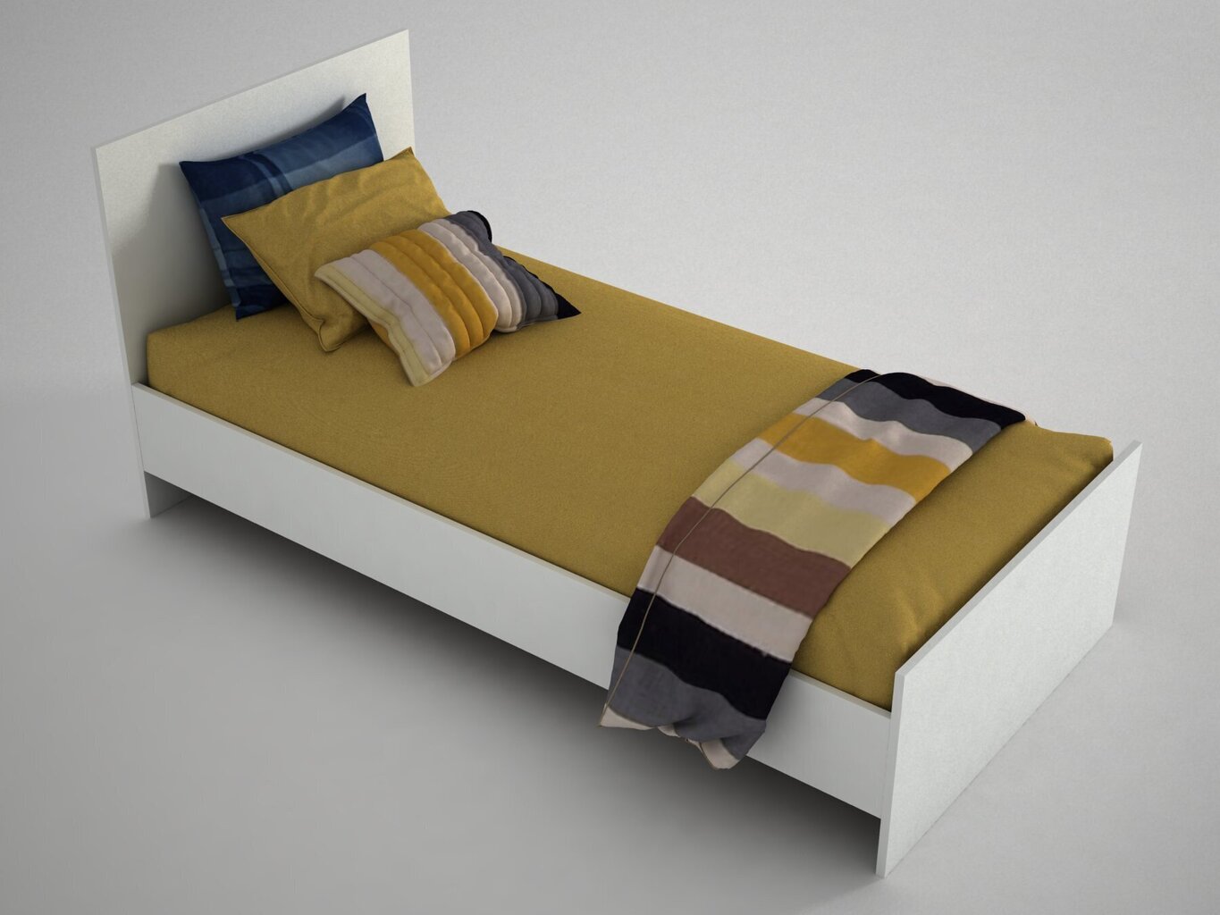 Sänky Kalune Design Ernest, 91x195 cm, valkoinen hinta ja tiedot | Sängyt | hobbyhall.fi