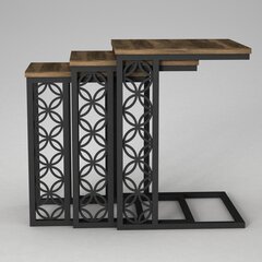 Kolmen sohvapöydän setti Kalune Design Klark, ruskea/musta hinta ja tiedot | Sohvapöydät | hobbyhall.fi