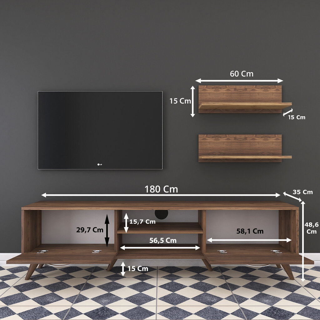 TV-kalustesarja Kalune Design M48, ruskea hinta ja tiedot | TV- ja mediakalusteet | hobbyhall.fi