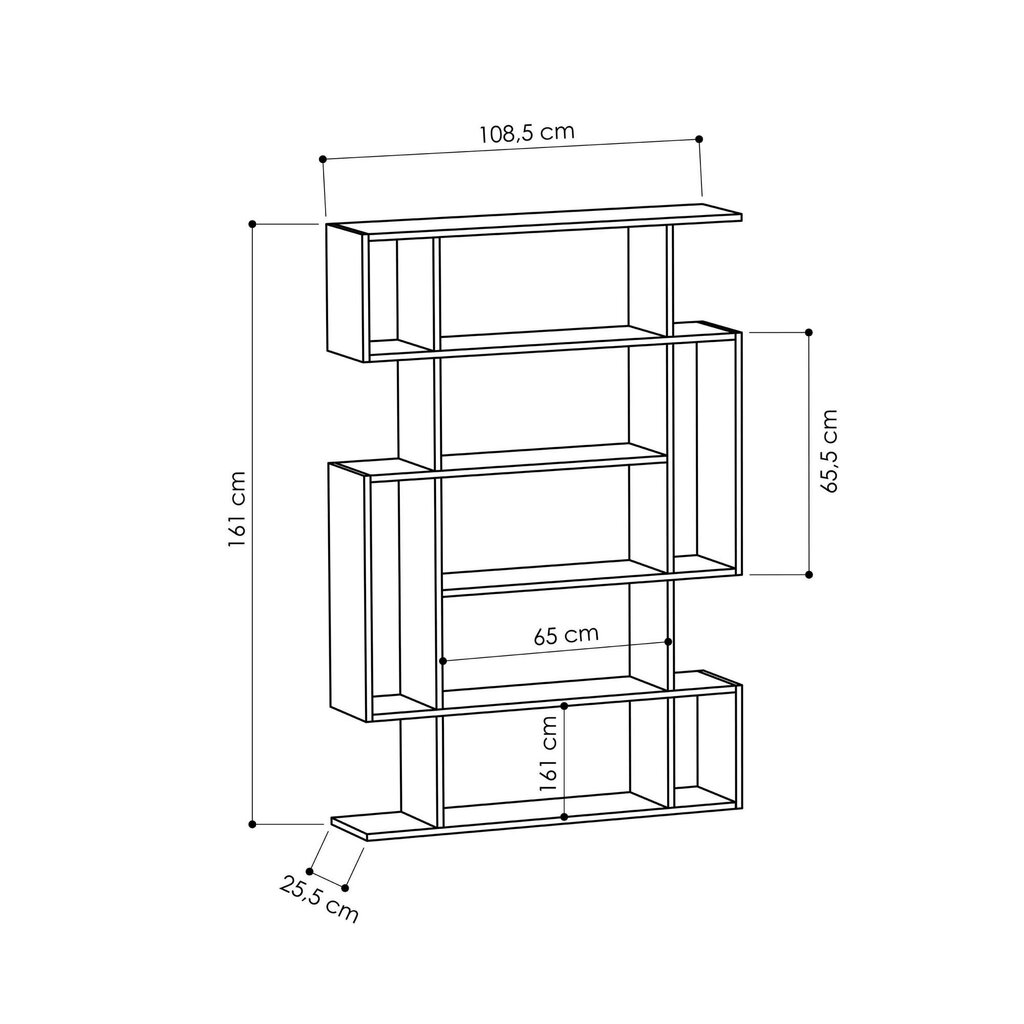 Hyllykkö Kalune Design Mito 12S, vaaleanruskea/tummanruskea hinta ja tiedot | Hyllyt | hobbyhall.fi