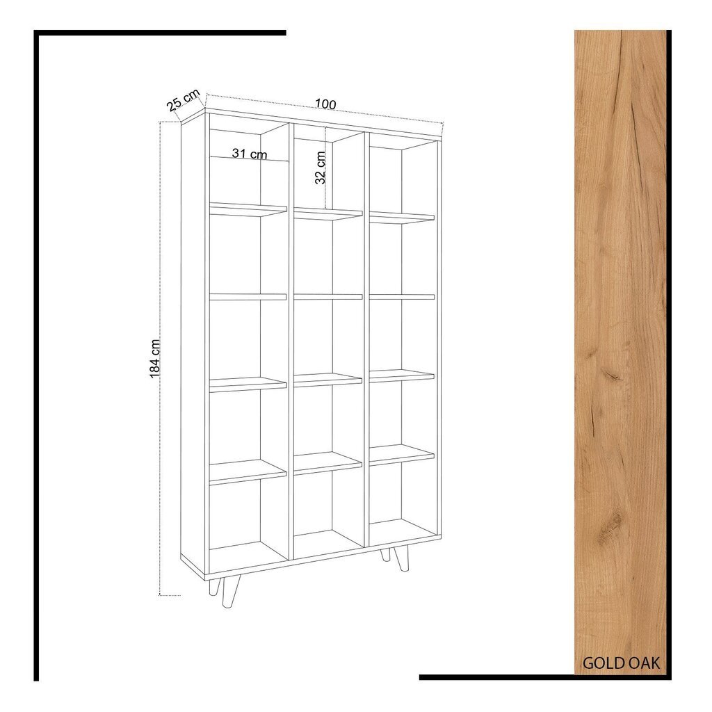 Hylly Kalune Design Zipa, tammi hinta ja tiedot | Hyllyt | hobbyhall.fi