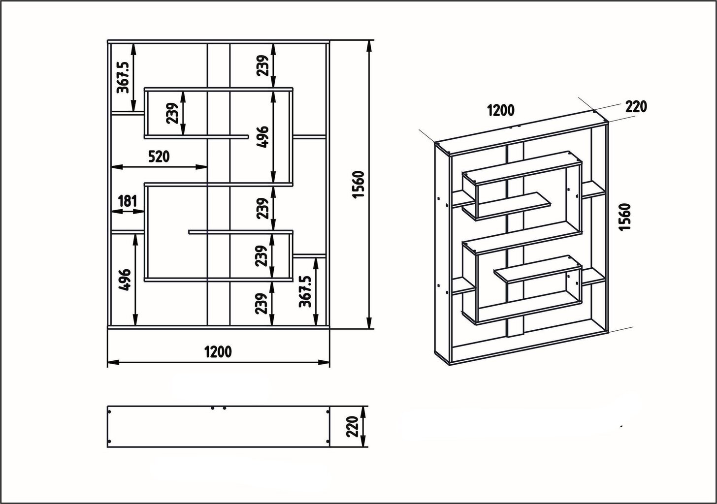 Hyllykkö Kalune Design Esteban, musta hinta ja tiedot | Hyllyt | hobbyhall.fi