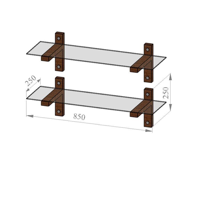 2 hyllyn setti Kalune Design R200, ruskea hinta ja tiedot | Hyllyt | hobbyhall.fi