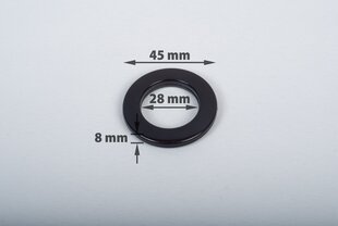 Verhorenkaat 28 mm, musta väri, 10 kpl hinta ja tiedot | Verhot | hobbyhall.fi