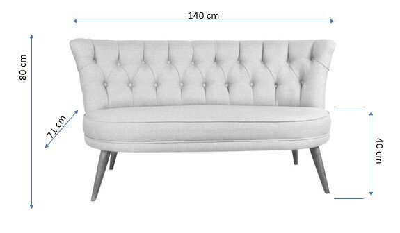 Sohva Artie Richland Loveseat, vaaleansininen hinta ja tiedot | Sohvat ja vuodesohvat | hobbyhall.fi