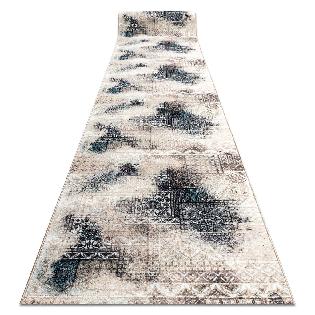 Matto kumipohjalla PATCHWORK vintage, beige 100 cm hinta ja tiedot | Isot matot | hobbyhall.fi