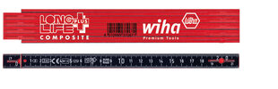 Taitettava mittari WIHA Longlife Plus Composite (2 m, 10 segmenttiä) hinta ja tiedot | Käsityökalut | hobbyhall.fi