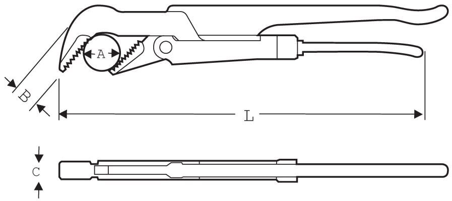 Pistokeavain Super Ego 45º 1,1/2" (426 mm) hinta ja tiedot | Käsityökalut | hobbyhall.fi