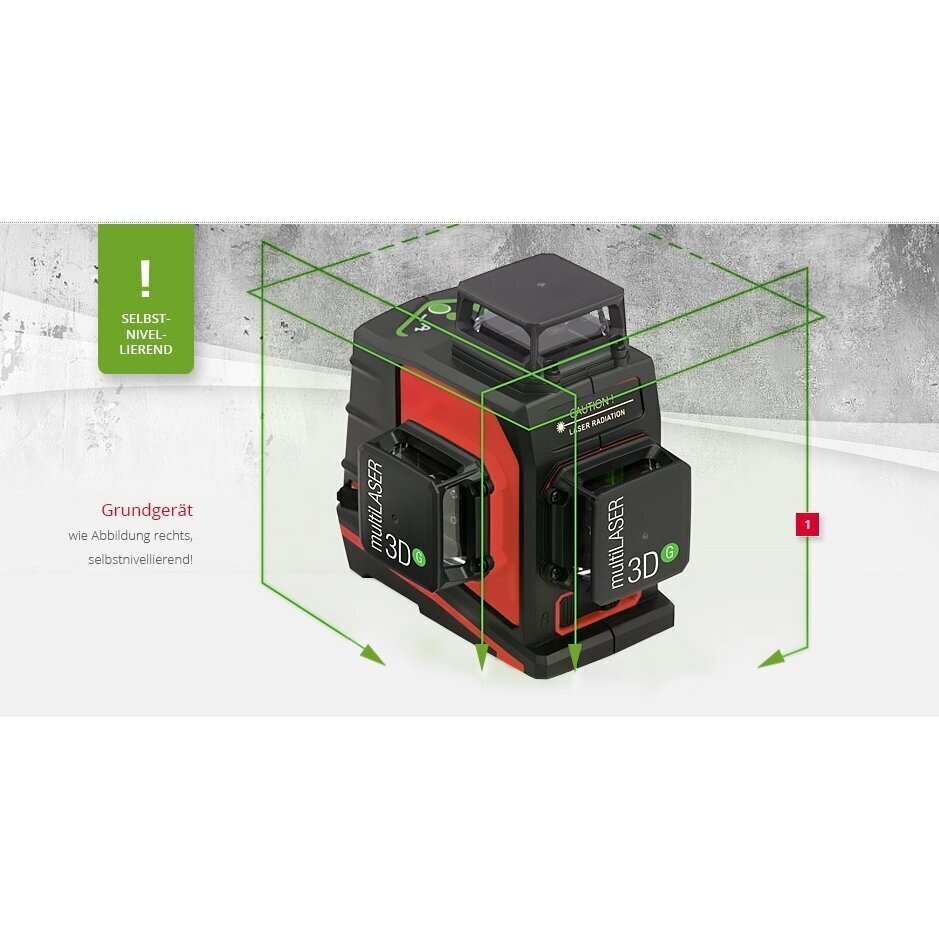 360° lineaarinen ristiviivalaser BMI multi laser 3D (setti vastaanottimella) hinta ja tiedot | Käsityökalut | hobbyhall.fi