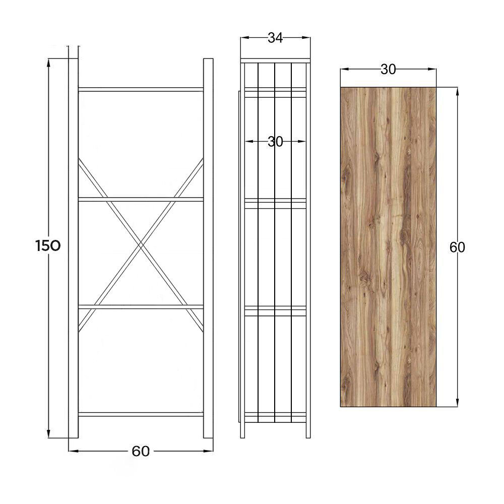 Hylly Asir, 60x150x30cm, musta ja beige hinta ja tiedot | Hyllyt | hobbyhall.fi