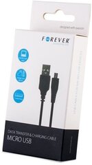 Forever Universal Micro Data Cable 3m musta hinta ja tiedot | Puhelinkaapelit | hobbyhall.fi