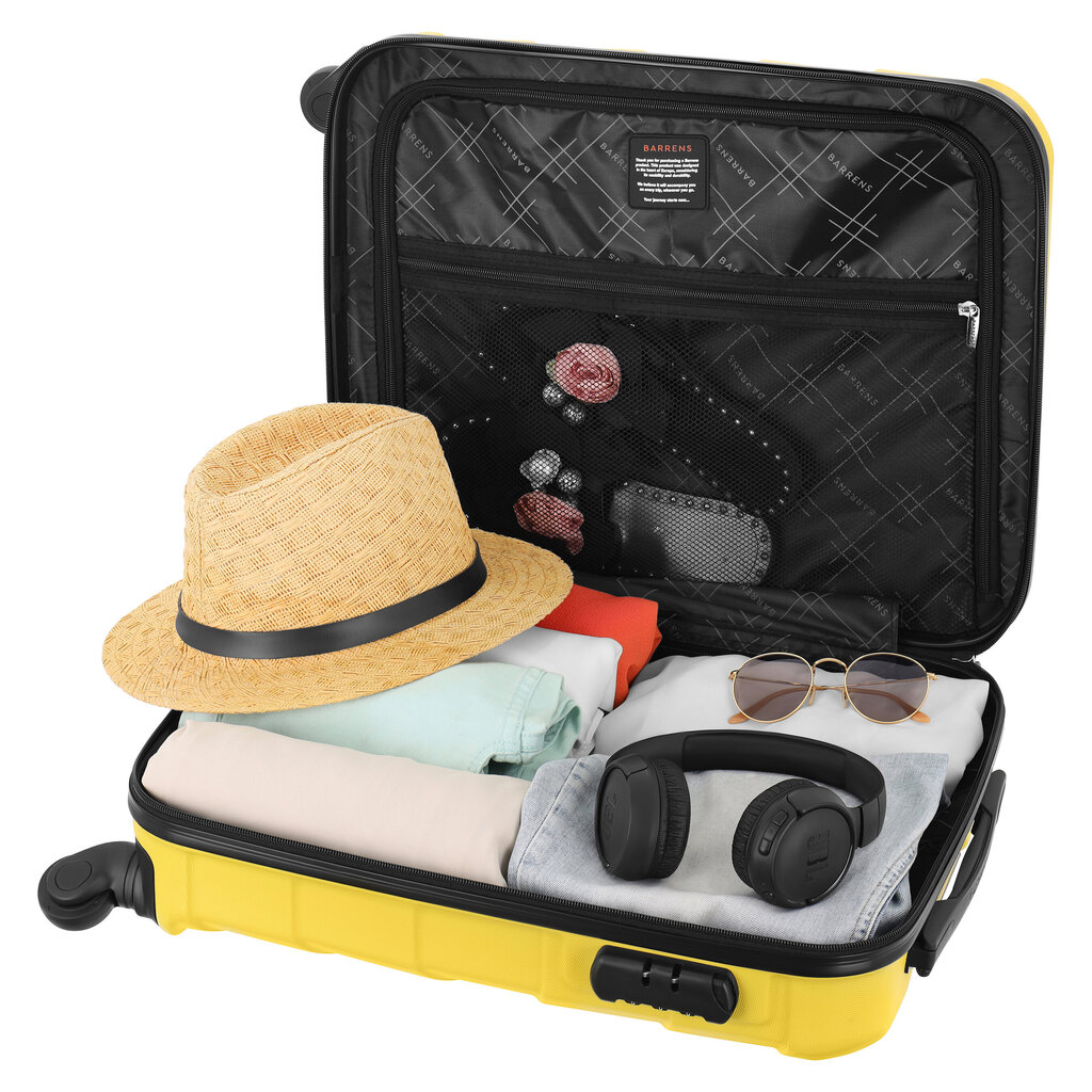 Pieni matkalaukku Barrens Wizzair, S, 34 L, keltainen hinta ja tiedot | Matkalaukut ja -kassit | hobbyhall.fi