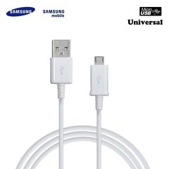 Kaapeli Samsung ECB-DU4EWE Universal Micro USB 2.0 1.5m, valkoinen (OEM) hinta ja tiedot | Puhelinkaapelit | hobbyhall.fi