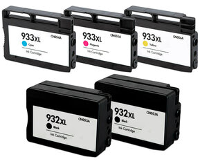 Tarvikevärikasetti set Hp 932Xl-933Xl Cmyk Double Black! hinta ja tiedot | Mustekasetit | hobbyhall.fi