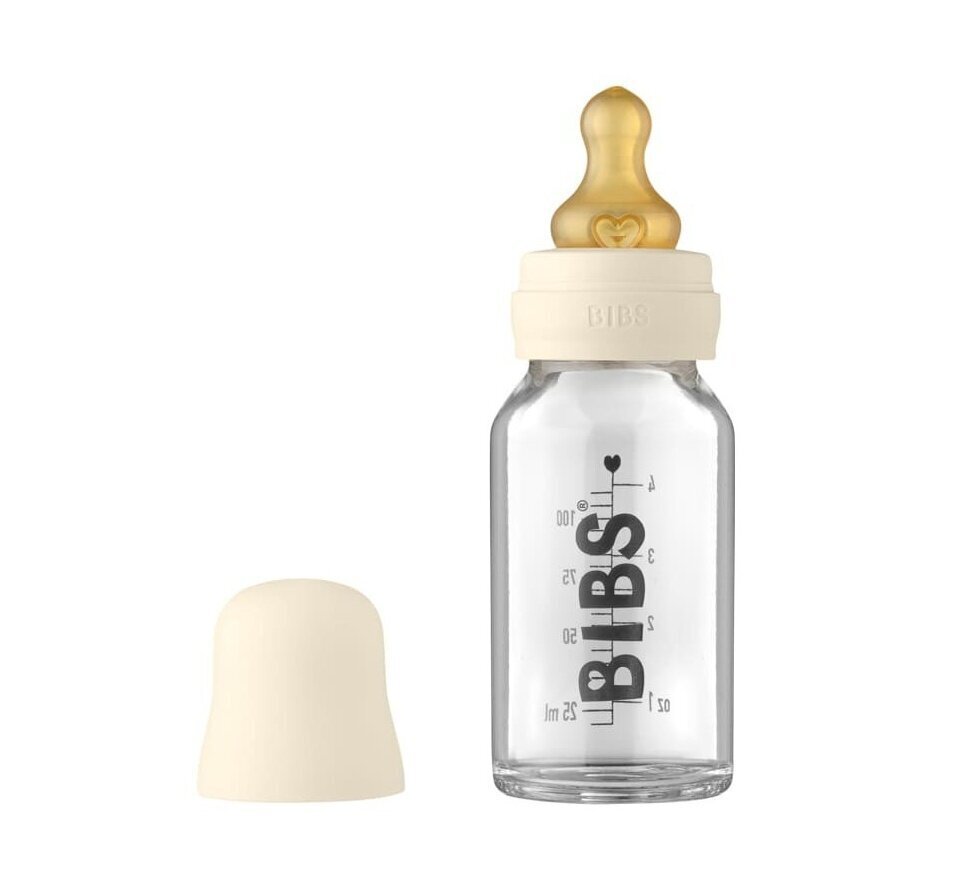 Lasinen tuttipullo Bibs, 110 ml, 0+ kk hinta ja tiedot | Tuttipullot ja tarvikkeet | hobbyhall.fi