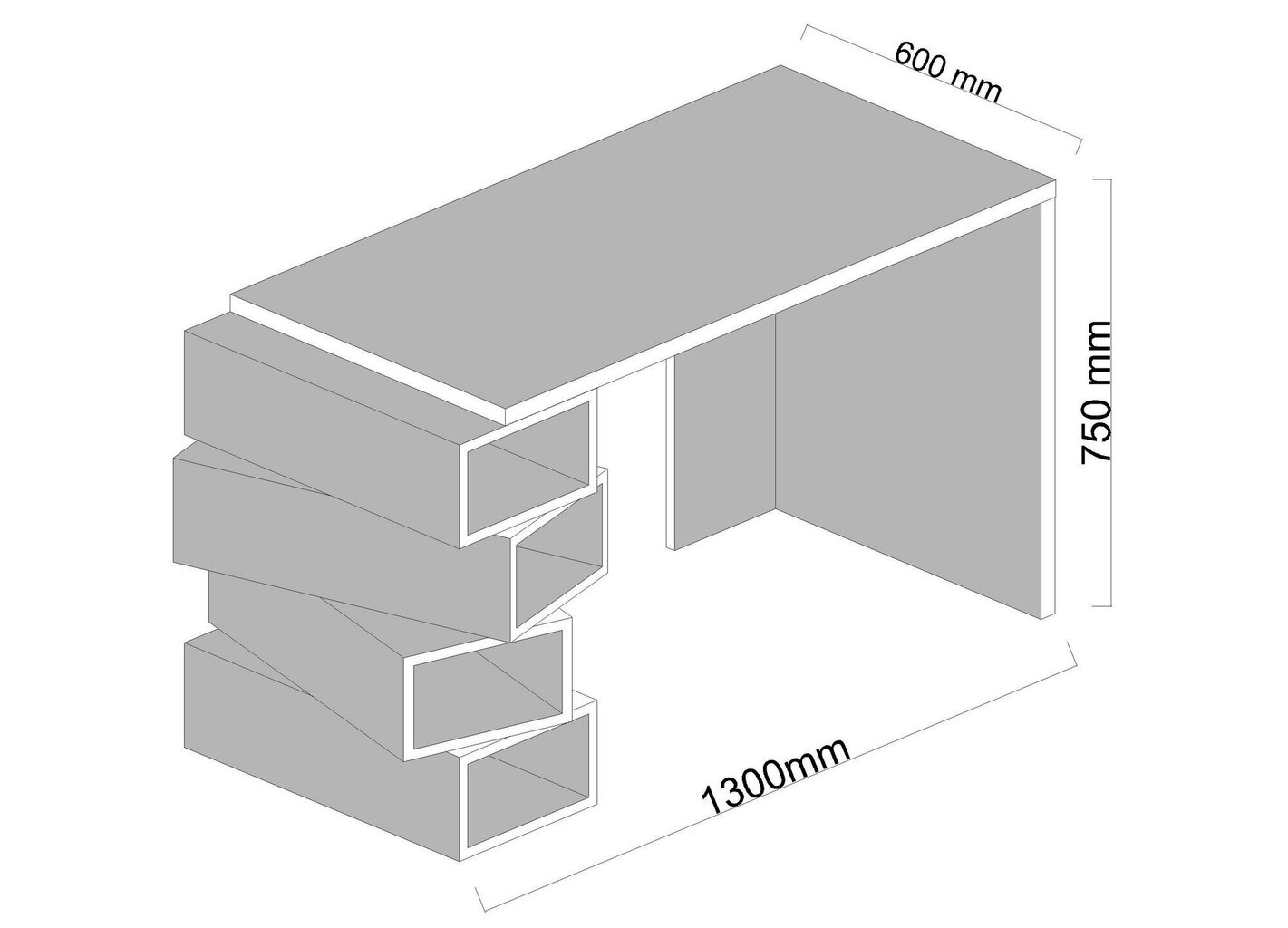 Työpöytä Jenga, valkoinen/ruskea hinta ja tiedot | Tietokonepöydät ja työpöydät | hobbyhall.fi