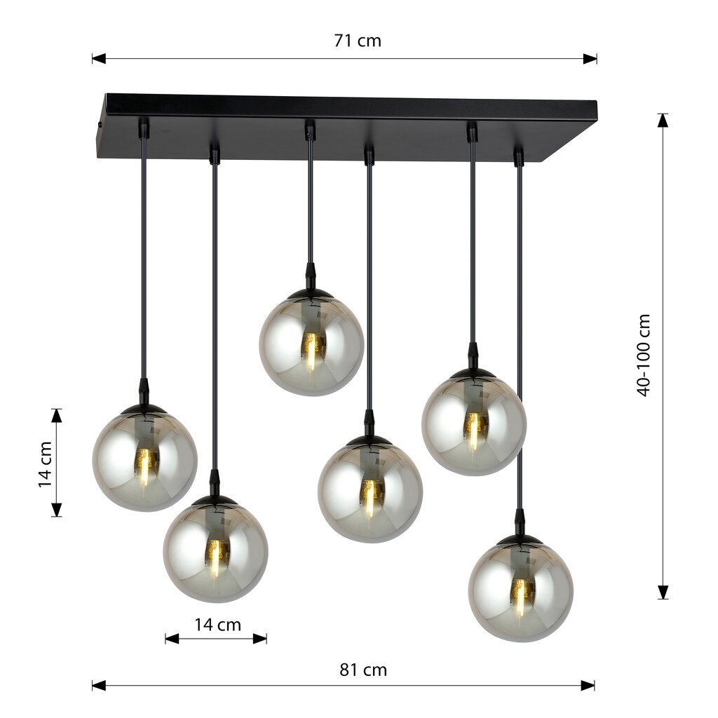 Emibig valaisin Cosmo 6 Bl Grafit hinta ja tiedot | Riippuvalaisimet | hobbyhall.fi