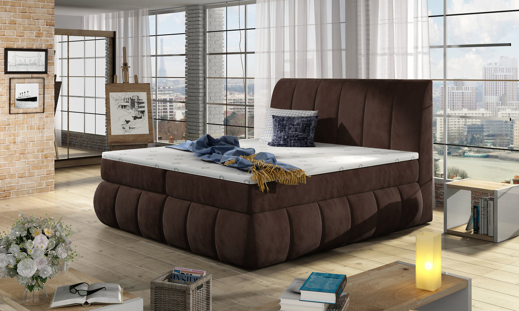 Sänky Vincenzo, 160x200 cm, ruskea hinta ja tiedot | Sängyt | hobbyhall.fi