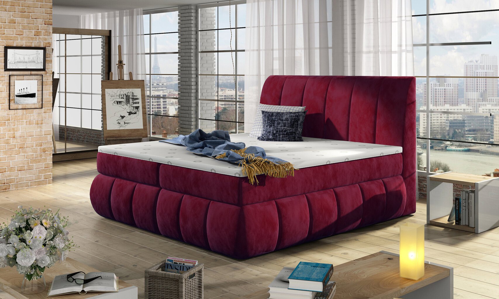 Sänky Vincenzo, 180x200 cm, punainen hinta ja tiedot | Sängyt | hobbyhall.fi