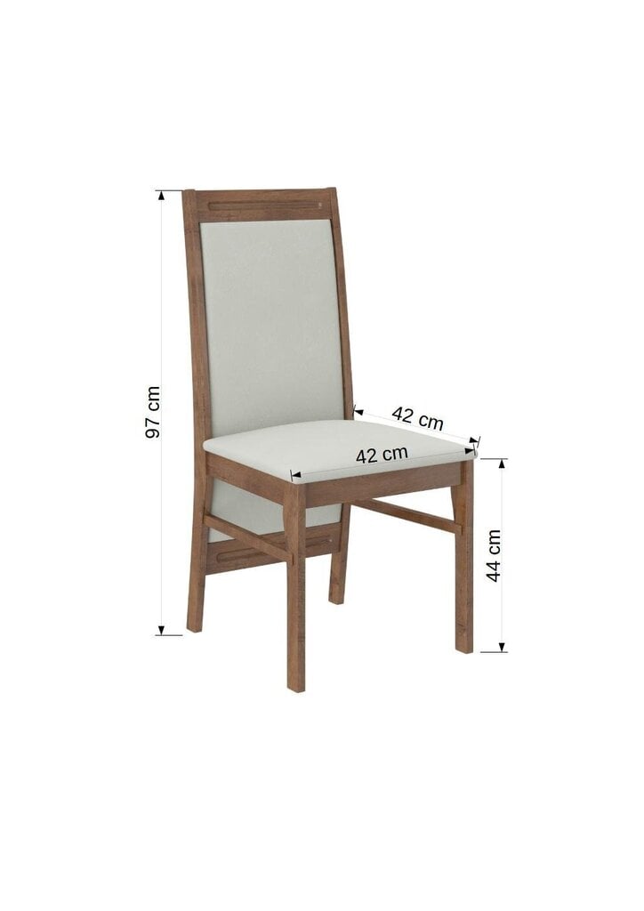 Ruokasalisarja ADRK Furniture Rodos 7, beige/harmaa hinta ja tiedot | Ruokailuryhmät | hobbyhall.fi