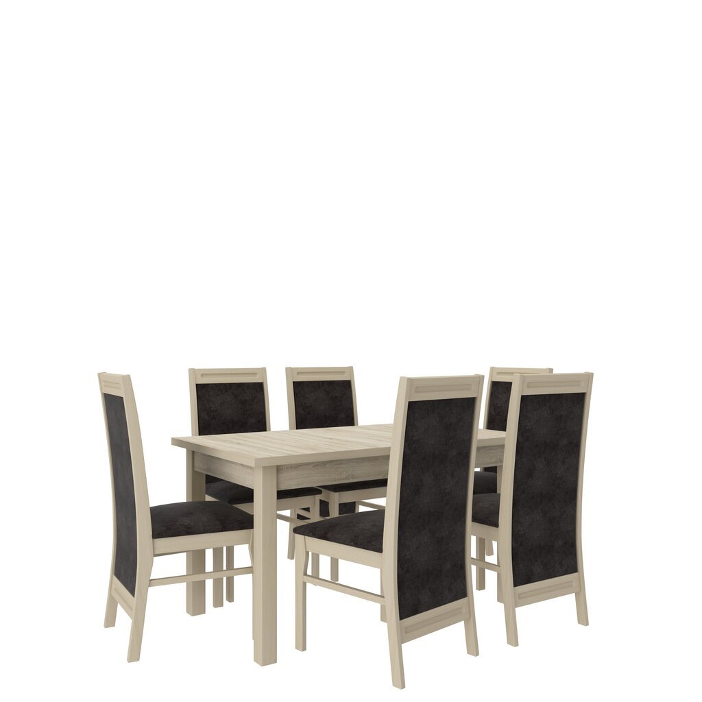 Ruokasalisarja ADRK Furniture Rodos 7, beige/harmaa hinta ja tiedot | Ruokailuryhmät | hobbyhall.fi