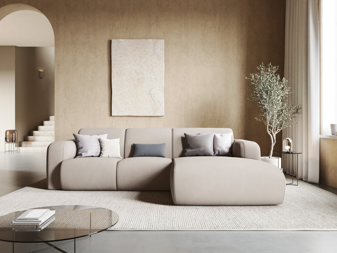 Oikeanpuoleinen sohva Windsor & Co. Lola, 250x170x72 cm, beige hinta ja tiedot | Kulmasohvat ja divaanisohvat | hobbyhall.fi