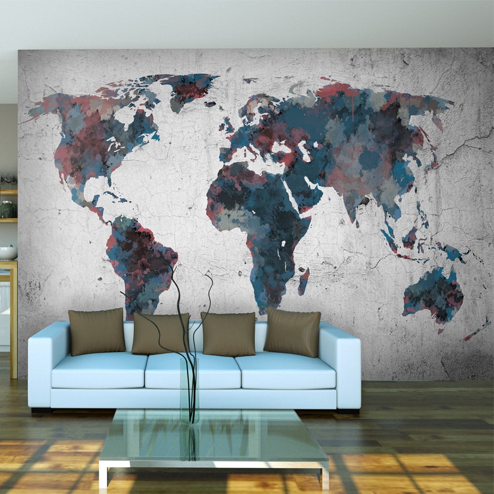 Fototapetti - World map on the wall hinta 