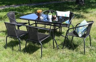 Puutarhapöytä + 6 tuolia musta hinta ja tiedot | Puutarhakalusteet | hobbyhall.fi