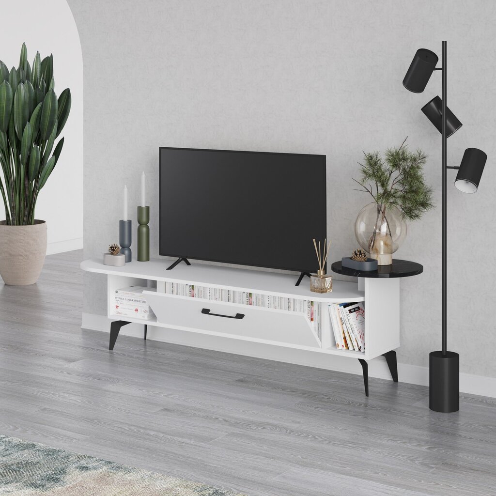 Asir TV-taso 188x42,6x40cm, valkoinen hinta ja tiedot | TV-tasot | hobbyhall.fi