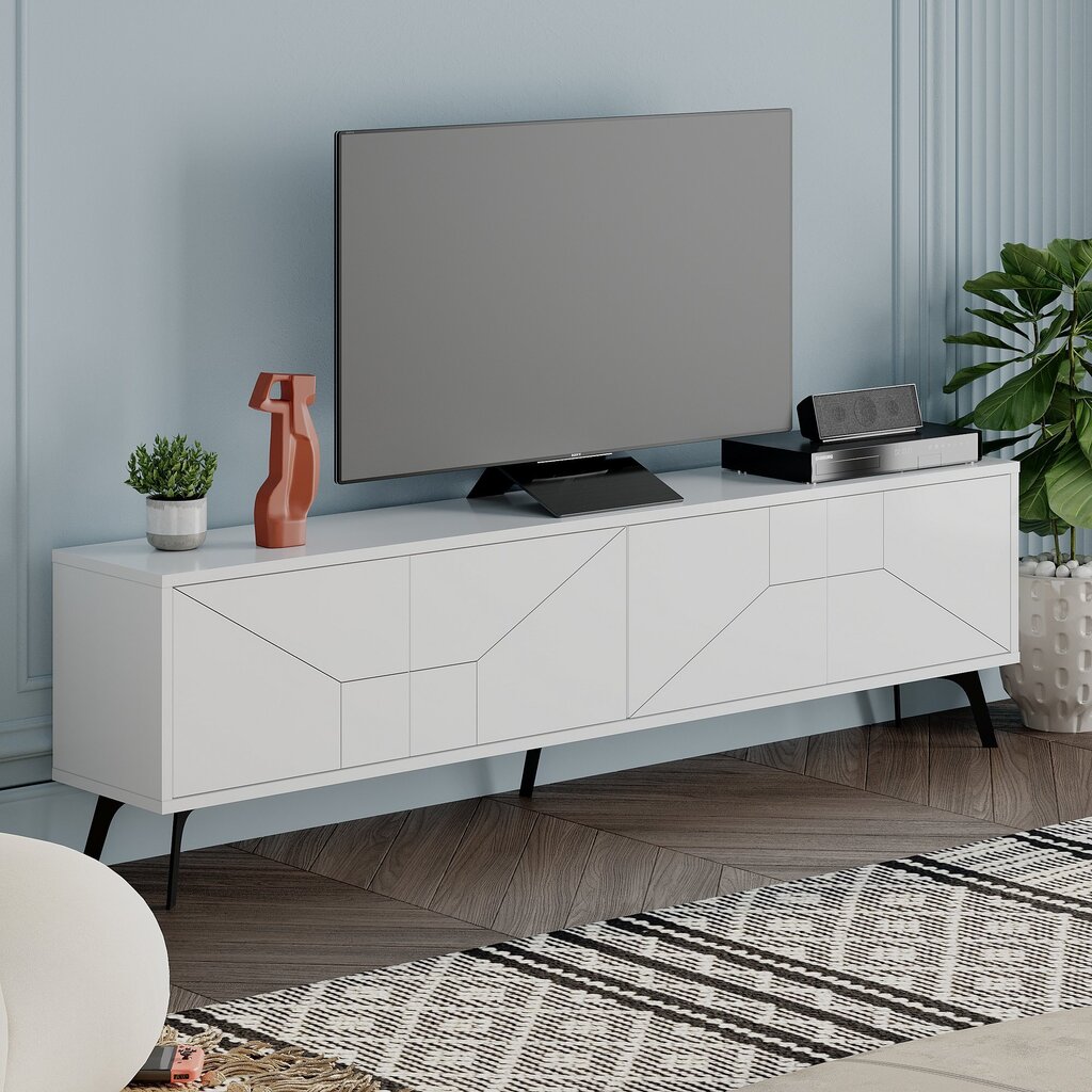 Asir TV-taso, 180x50x29,6cm, valkoinen hinta ja tiedot | TV-tasot | hobbyhall.fi
