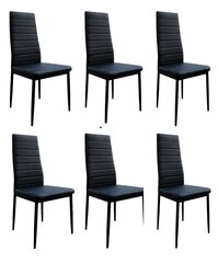 Sarja 4x musta ekonahkaista ruokapöydän tuolia hinta ja tiedot | Ruokapöydän tuolit | hobbyhall.fi